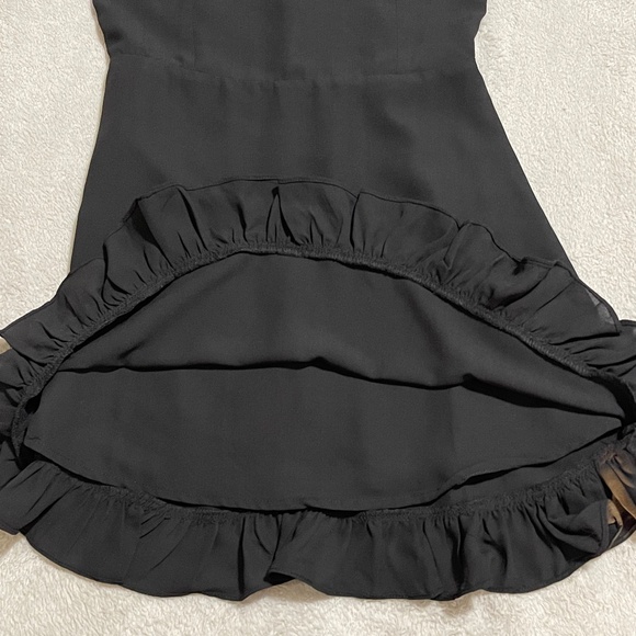 Little Black Mini Dress w/ Sweetheart Neckline and Ruffles Size Small - Picture 5 of 12